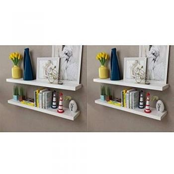 vidaXL Wall Shelves 4 pcs White 100 cm