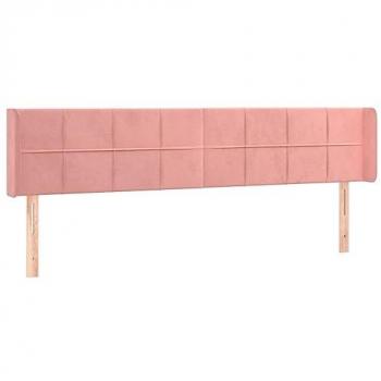 Cabecero con LED de terciopelo rosa 203x16x78/88 cm