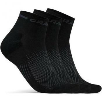 Craft Core Dry Mid Running Socks 3 Pack - black - Size: 46-48