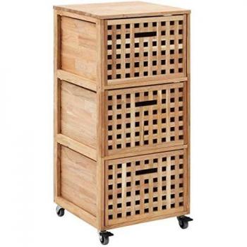 SengentoStyle Badkamerkastje 41x41x91 cm massief walnotenhout