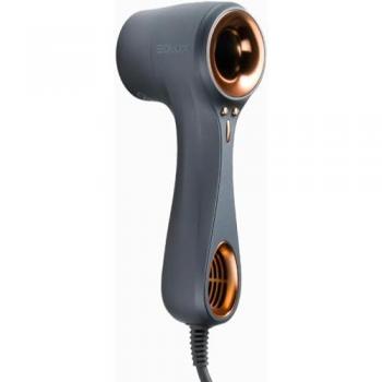 Secador de Pelo Profesional Iónico EOLUX EX01 Negro - Ultra Silencioso, Ergonómico, Compacto, 900W, Control de Temperatura y Boquillas Magnéticas