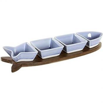 Set de Aperitivo DKD Home Decor Porcelana Acacia