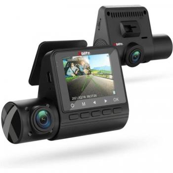 Cámara de salpicadero Xblitz Dual View Dashcam Negra con grabación en doble lente, resolución Full HD, visión nocturna, pantalla LCD de 2.7 pulgadas, sensor G para detección de colisiones y modo de grab