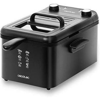 Cecotec Freidora eléctrica CleanFry Infinity 3000 Black freidora de 3 litros de Capacidad de Aceite, Filtro OilCleaner, 2400 W, Temporizador de 30 Minutos, Negro. 