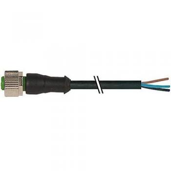 Murrelektronik 7000-12221-6141000 Circular Connector for Field Assembly, M12 x 1 Socket, Straight, 10.00 m Length, 4 Pins (RJ), 1 pc(s), Free Cable