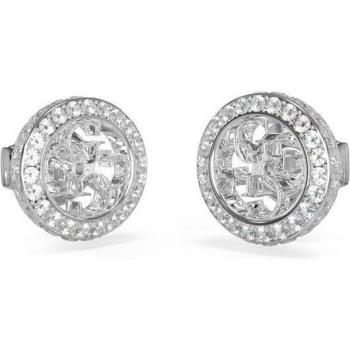 Pendientes Guess 4G Crush de Acero Inoxidable Plateado con Circonitas