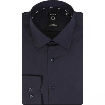BOSS Slim Fit Stretch Poplin Business Shirt in Dark Blue, Size 37