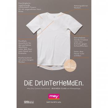 Mey Men's Dry Cotton Functional T-Shirt with Stretch, White, Size L