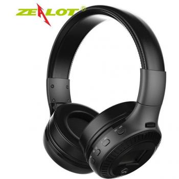 Auriculares Inalámbricos ZEALOT B19 con Pantalla LCD, Estéreo HiFi de Graves, Bluetooth, Micrófono, Radio FM y Ranura para Tarjeta TF
