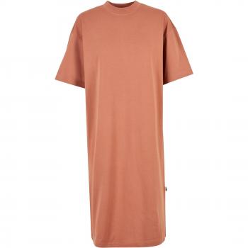 Organic Long Oversized Tee Dress for Women - Terracotta
