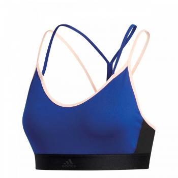 adidas All Me Strappy – Sujetador Deportivo con Ligero Soporte, Mujer, CZ3114, Mystery Ink/Black/Clear Orange, Extra-Large