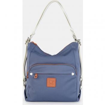 Bolso-mochila nylon en color tejano de la serie Margarita