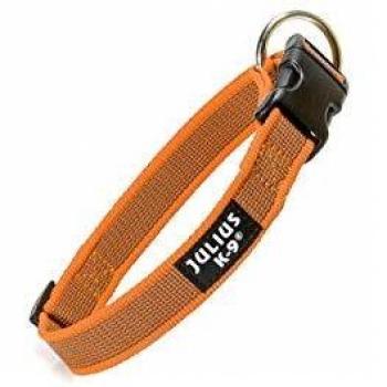 Julius-K9 Collar Color & Gray, 25 mm 39/65 cm, Naranja/Gris
