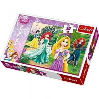 Trefl 30-Piece Princess Puzzle Set: Rapunzel, Merida, Ariel, Snow White - Elegance Collection
