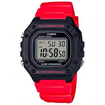 Reloj de pulsera CASIO Youth W-218H-4BV con correa en color rojo y pantalla digital