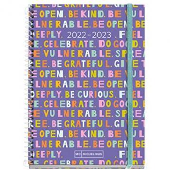 Agenda Escolar Activa 2022/23 Miquelrius Teen Mindful Semana Vista Bilingüe Español-Inglés 11,7 x 17,4 cm