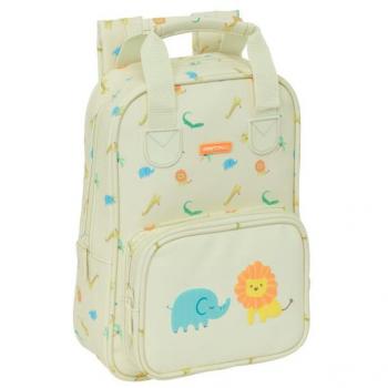 Mochila Escolar Infantil Safta con Diseño de Selva y Asas Fáciles de Limpiar 20x28x8cm