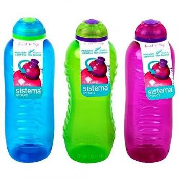3 sistema 460 ml Drink botellas, Aqua azul, verde lima, rosa