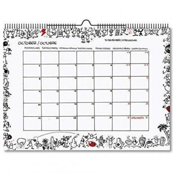 Miquelrius - Calendario de Pared 2021 T Diary, Español, A3, 420 x 296 mm con Espacio para Escribir y Apuntar, color Blanco