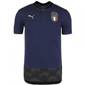 PUMA FIGC Casuals Polo Camiseta, Hombre, Peacoat Team Gold, S