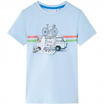 Camiseta infantil azul claro 128