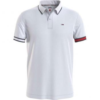 Polo Blanco TJM Reg Flag Cuffs Tommy Jeans
