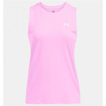 Camiseta sin mangas de fitness Under Armour Tech Twist para mujer, color rosa, diseño técnico y transpirable