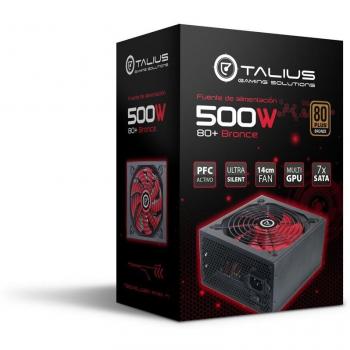 TALIUS 500W +Bronze - Ventilador 12cm, 500w Reales, Cables mallados, Color Negro
