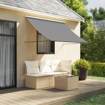 Cortina solar retráctil antracita 200x150 cm, tejido y acero