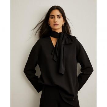 Jersey de mujer Lion of Porches con bufanda removible, color negro