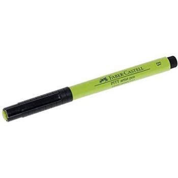 Marcador de Arte Faber-Castell Pen Brush Verde Claro, rotulador Pitt Artist Pen Brush, color verde claro, punta pincel, ideal para ilustración y caligrafía, resistente al agua y a la luz