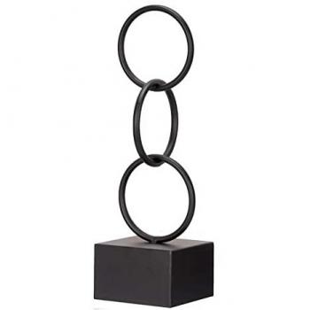 Figura Decorativa Aros Negro Metal (12,5 x 40,5 x 12,5 cm)
