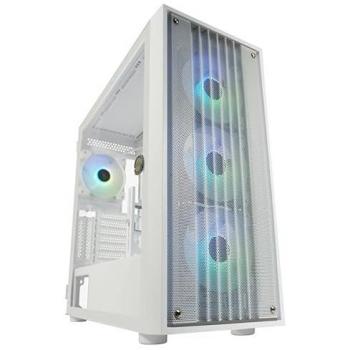 Gabinete PC LC-Power 810W-ON Midi Tower Blanco - 4 Ventiladores ARGB, Panel de Vidrio Templado, Amplia Compatibilidad (ATX, Mini-ITX, mATX)