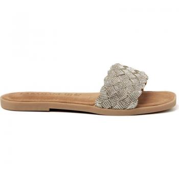 Sandalias de Mujer Lazamani Plata con diseño elegante, material sintético, suela de goma antideslizante y plantilla acolchada para mayor comodidad