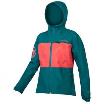 Endura Chaqueta Cortavientos Singletrack II para Ciclismo Mujer Verde/Rojo (Talla XL)