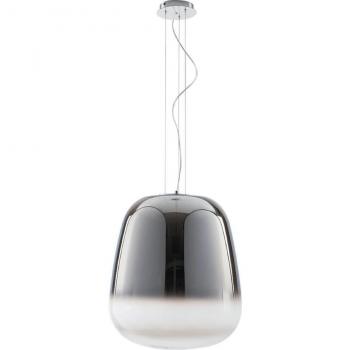 Lámpara colgante Smoke 1 bombilla Cristal con estructura metálica Gris, dimensiones de 45x52,7cm