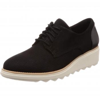 Clarks Sharon Crystal, Zapatos de Cordones Derby, Negro