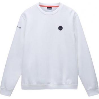 Sudadera con capucha Napapijri B-Badge Half Zip para hombre en color blanco puro - talla XL