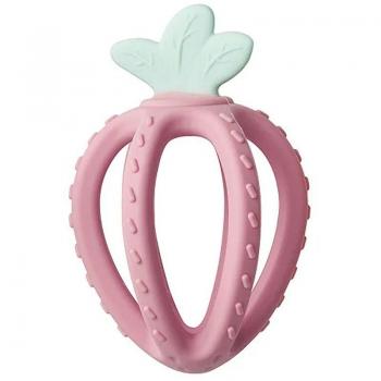 Mordedor de Silicona Fresh Fruit Rosa con diseño de frutas, suave y seguro para bebés, fácil de agarrar, ayuda a aliviar el dolor de encías durante la dentición