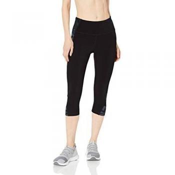 Amazon Essentials Colorblock Performance Mid-Rise Capri Legging Athletic-Leggings, Negro, Gris