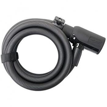 CONTEC Spiralkabelschloss 'PowerLoc' SB-verpackt, 185cm lang, inkl. Halter Hochflexibles Stahlkabel mit strapazierfähiger Vinylbeschichtung, X2-Power - Das 'Double Bolt Locking System' verfügt über eine zweifache Bolzenverriegelung und e