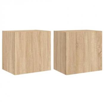 Mueble TV de Pared Multimedia 2 Piezas Roble Sonoma 40,5 x 30 x 40 cm
