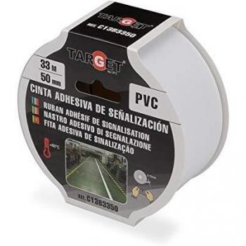 Cinta de señalización - TARGET - Cinta Adhesiva - Suelo - Marcar - Advertencia - Señalización de Seguridad Blanca 33m x 50mm - C13B3350