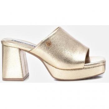 Sandalia de mujer Refresh 171550 con tacón de 8cm y color dorado