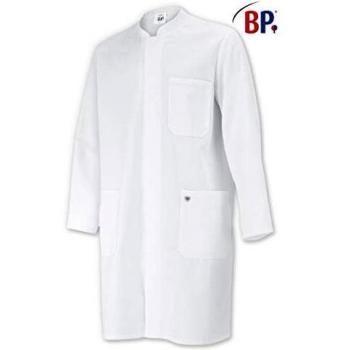 Abrigo Unisex BP 1654-400, Blanco, Talla S, Largo con Cuello Alto