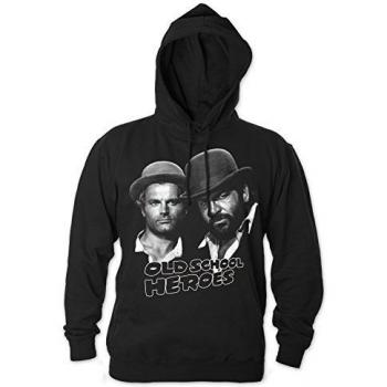 Bud Spencer Old School Heroes - Sudadera con capucha para hombre, color negro Negro XXXL