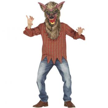 Disfraz de Hombre Lobo con colmillos para niño