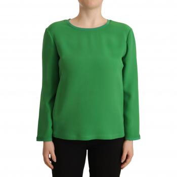 Armani Green Silk Long Sleeves Round Neck Sweater - IT42|M