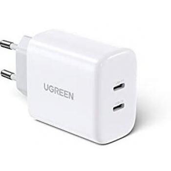 UGREEN 40W Cargador USB C Cargador Doble USB C Power Delivery 3.0 Compatible con iPhone 13 13 Mini 12 12 Pro 12 Mini 12 Pro MAX 11 11 Pro Galaxy S21 S20 Xiaomi Note10 Redmi 10 iPad Pro 2020 AirPods