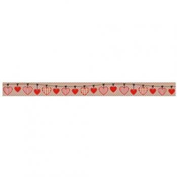 Ursus 59050078 Masking Tape, Aprox. 15 mm x 10 m, Corazones rústico Rojo, Multicolor